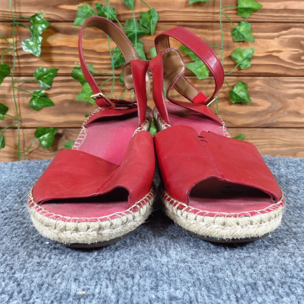 Clarks Petrina Selma Women Espadrille Wedge Sandal Size 11 Summer Red Leather